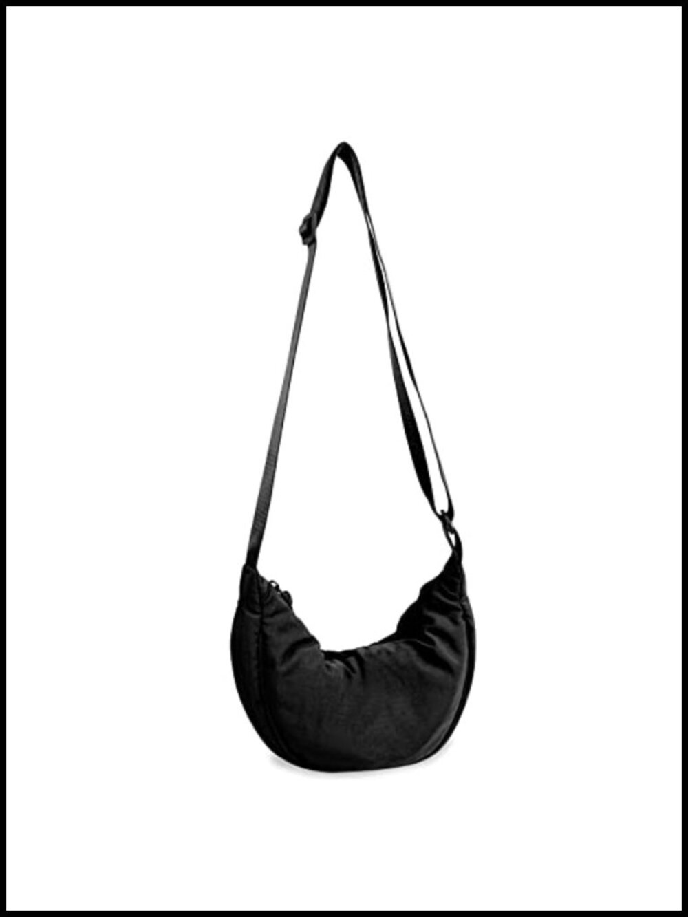 Nylon Crescent Crossbody Bag Small Travel Sling Hobo Adjustable Strap